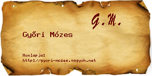 Győri Mózes névjegykártya